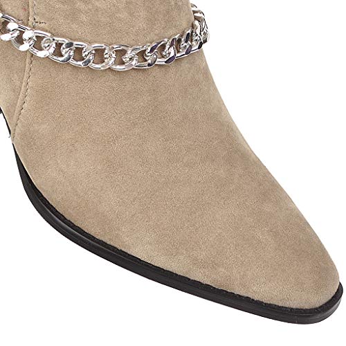 Botas Chelsea Botines tacón cuña para Mujer Otoño Invierno Alecony Moda Calzado Dama Lentejuelas Terciopelo Botines con Cremalleras y Hebilla Bajos Zapatos Talla Grande Botas
