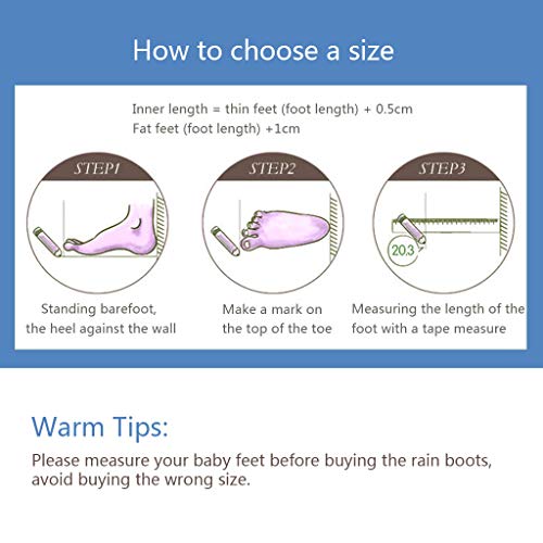 Botas de Agua Impermeable y Antideslizante Caucho de PVC Botas de Lluvia para Niños y Niñas