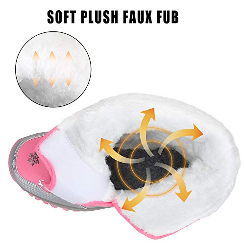 Botas de Nieve Niño Botas de Invierno Niña Impermeable Antideslizante Cálido Forro Niñas Niños Al Aire Libre Boots Rosa 38