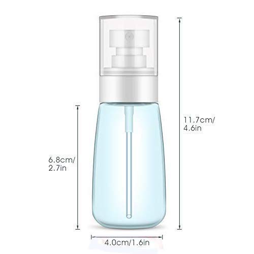 Bote Spray Botella de Aerosol Vacío Plástico Transparente Niebla Fina Atomizador de Viaje Recargable Conjunto de Botellas Maquillaje Vacio de Agua Claro Contenedor (2 × 60 ML)