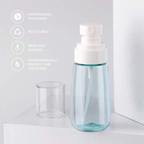 Bote Spray Botella de Aerosol Vacío Plástico Transparente Niebla Fina Atomizador de Viaje Recargable Conjunto de Botellas Maquillaje Vacio de Agua Claro Contenedor (2 × 60 ML)