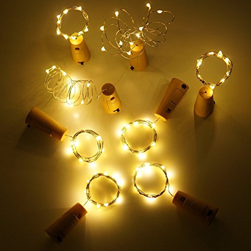 Botella de luz, ALED LIGHT 12 Pack Botellas de Vino Luces 20 LED Luz de Bricolaje Corcho Micro Luces LED para Botella de Vino para Boda, Fiesta, Decoración de Botella,Decoración de Luces