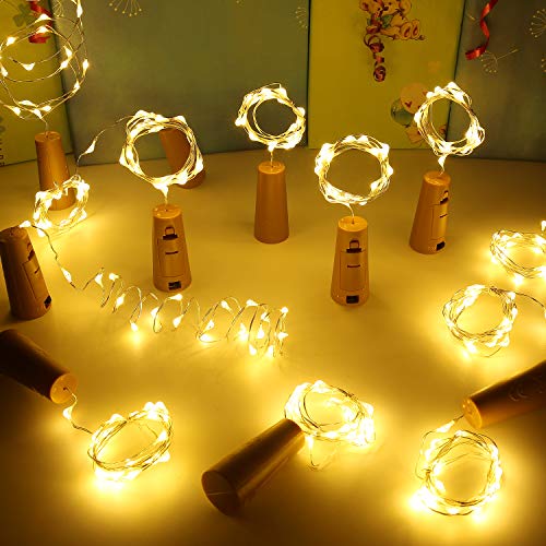 Botella de luz, ALED LIGHT 12 Pack Botellas de Vino Luces 20 LED Luz de Bricolaje Corcho Micro Luces LED para Botella de Vino para Boda, Fiesta, Decoración de Botella,Decoración de Luces