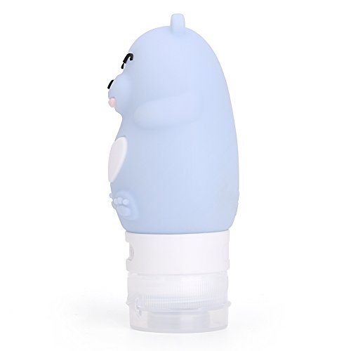 Botella multiusos de dibujos animados para el hogar, botella de modelado para viaje, portátil, de silicona, pequeña botella vacía, Green Little Monster, 60 ml