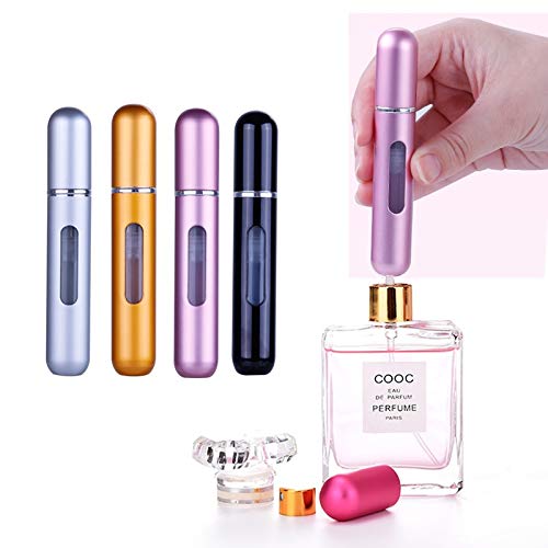 Botellas atomizadoras de perfumes de 6 piezas, Botella recargable con atomizador de perfume de viaje Botella de atomizador mini fragancia portátil para viajes o salidas nocturnas Fragancia 8ml