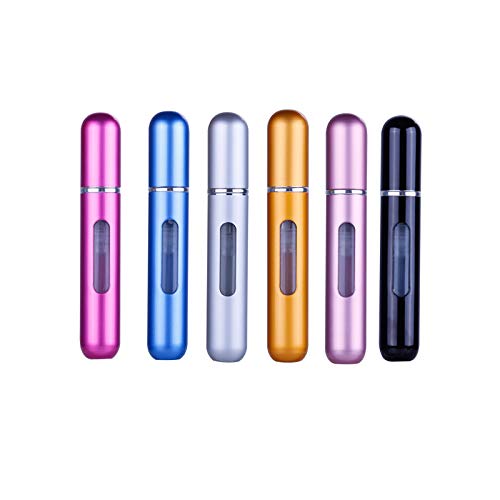 Botellas atomizadoras de perfumes de 6 piezas, Botella recargable con atomizador de perfume de viaje Botella de atomizador mini fragancia portátil para viajes o salidas nocturnas Fragancia 8ml