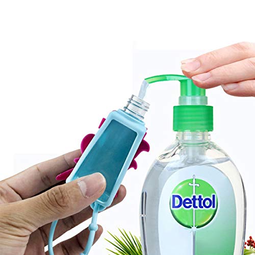 Botellas de Viaje Portátiles para niños, Dispensadores vacíos de 30 mL para Rellenar Desinfectantes de Manos, Champús, Accesorio de Viaje para Niños – (Panda1, 1 PC)