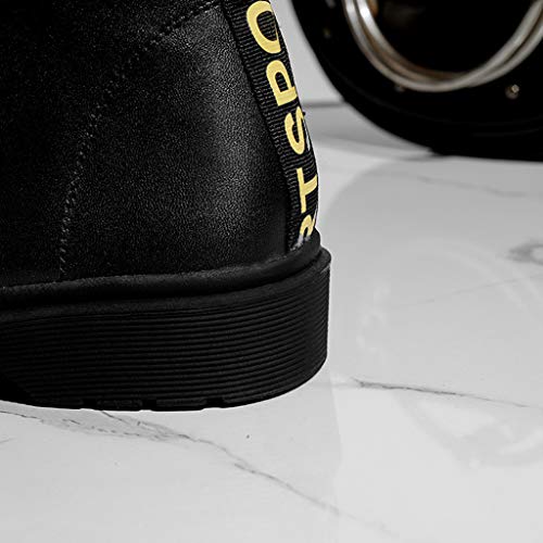 Botines Velcro para Mujer, Botas Martin Planas Zapatos de Cabeza Redonda Botas Cortas Botas de Moto Zapatos Comodos Moda Casual Comfort Antideslizante(Negra,38)