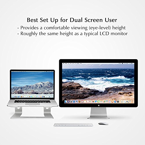 BoYata Soporte de Portátil, Soporte para portatil, Arena Ajustable para computadora portátil (10-15.9 Pulgadas) Compatible con MacBook Pro/Air, computadora portátil de Superficie (Plata)