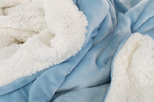 Brandsseller Couverture en flanelle pour bébé avec doublure en sherpa, 2 couleurs, 100 x 150 cm