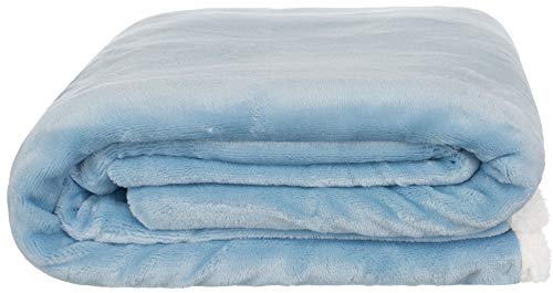 Brandsseller Couverture en flanelle pour bébé avec doublure en sherpa, 2 couleurs, 100 x 150 cm
