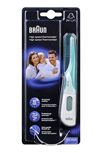 Braun PRT1000 - Termometro digital con cabeza flexible, 3 en 1, de alta velocidad, color blanco