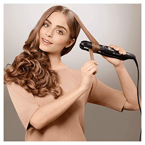 Braun Satin Hair 5 ST570 - Plancha de pelo, placa de cerámica, 4 estilos con rizador y tecnología iónica para potenciar el brillo, color negro