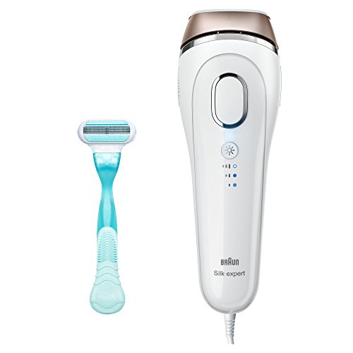 Braun Silk-expert IPL BD 5001 - Depiladora con luz pulsada intensa (IPL), con cable para uso sin interrupción, blanco/bronce + cuchilla Gillette Venus