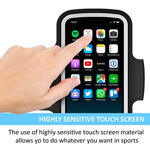 Brazalete movil Running Pack 2 uds Compatible con Todos los telefonos moviles de hasta 6.8" Pantalla Funda movil para Correr Brazalete Deportivo movil Porta movil Running Negro