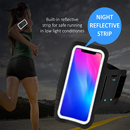 Brazalete movil Running Pack 2 uds Compatible con Todos los telefonos moviles de hasta 6.8" Pantalla Funda movil para Correr Brazalete Deportivo movil Porta movil Running Negro