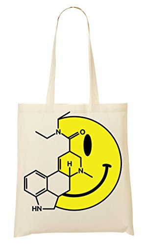 Brenos Design Acid Smiley LSD Molecule Formula Acidesing Bolso De Mano Bolsa De La Compra