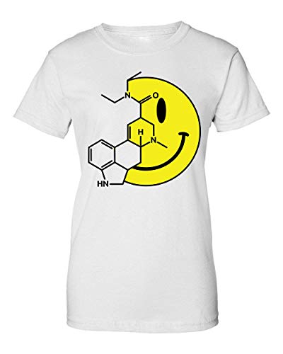Brenos Design Acid Smiley LSD Molecule Formula Acidesing Camiseta de Mujer XX-Large