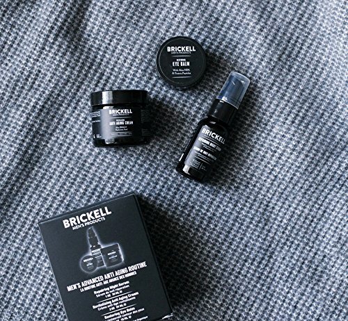 Brickell Men's Products – Rutina Antiedad avanzada – Crema facial de noche, Serum facial de Vitamina C y Crema para ojos – Orgánicos y Naturales