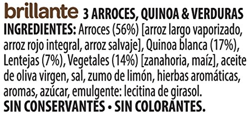 Brillante Benefit 3 Arroces Quinoa Verduras 200G - [Pack De 16] - Total 3200 Gr
