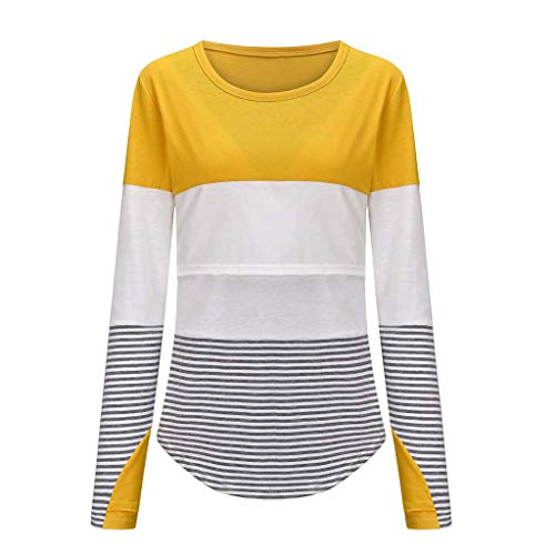 Brillanto Sudadera Lactancia Mujer Invierno Manga Larga Sudadera Lactancia Ropa Top de Rayas Tallas S-2XL