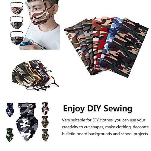 Brillie 7 Piezas 48 x 48 cm 100 Tela de Algodón Estampado de Camuflaje Tela Acolchada Patchwork para Confección Camisas Ropa Costura Patchwork DIY Artesanía