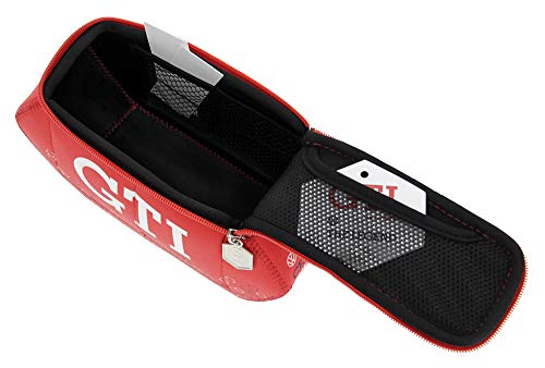 BRISA VW Collection Volkswagen VW GTI Bolsa Universal de Neopreno, Estuche para lápices, Caja de papelería, Neceser, Bolso de Maquillaje-Cosméticos-Aseo para Escuela/Oficina/Regalo (Hexágono/Rojo)