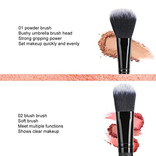 Brochas De Maquillaje, 7pcs Pinceles de maquillaje Set Foundation Blush Powder Corrector Pinceles con bolsa de almacenamiento, Herramienta De Maquillaje Para Brochas