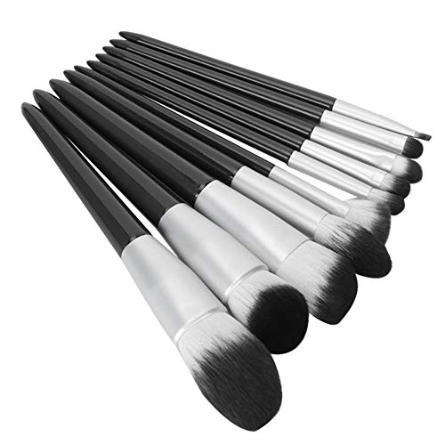 Brochas De Maquillaje, Juego De Pinceles De Maquillaje 10pcs Blush Face Powder Sombra De Ojos Kit De Cepillo De Labios De Cejas, Herramienta De Maquillaje Para Brochas