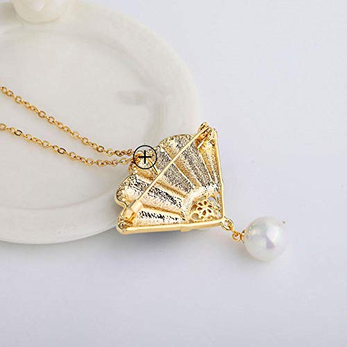 Brochebroche De Abanico Retro Broche Colgante De Mujer De Doble Uso Pin De Abrigo De Alta Gama Joyería De Estilo Étnico Clásico-Azul (Enviar Cadena)