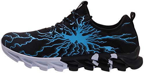 BRONAX Zapatos para Correr en Montaña y Asfalto Aire Libre y Deportes Zapatillas de Running Padel para Hombre Negro Azul 37