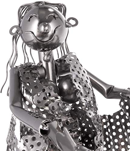 BRUBAKER Porta Botella de Vino - Pareja de Baile - par Escultura - Soporte de Botella - Metal - con Tarjeta de Felicitación