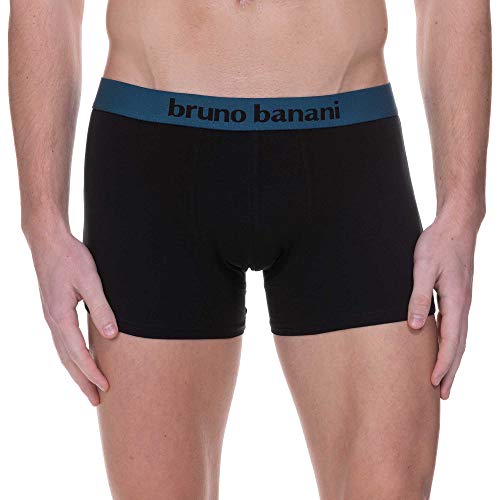 Bruno Banani Short 4er Pack Flowing Bóxer, Lote de 4 Unidades, Multicolor (Petrolblau//Schwarz 2734), Medium Hombre