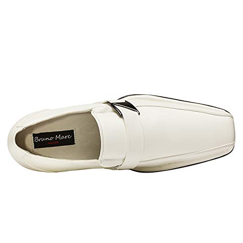 Bruno Marc Giorgio-3 Hombre Mocasines de Vestir Flexibles Cómodos Zapatos Blanco 44 EU/10.5 US