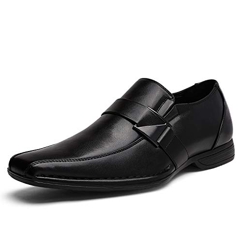 Bruno Marc Giorgio-3 Hombre Mocasines de Vestir Flexibles Cómodos Zapatos Negro 44 EU/10.5 US
