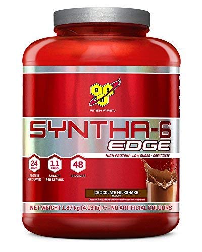 BSN Nutrition Syntha 6 Edge Whey Protein Isolate, Proteinas para Masa Muscular, Suplementos Deportivos en Polvo con Proteinas Whey, Batido de Chocolate, 48 Porciones, 1.87kg