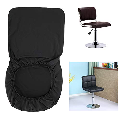 BTSKY - Juego de 2 Fundas Negras para taburetes de Bar con Funda para Respaldo de Silla elástica para Silla de Comedor con Respaldo Giratorio, Silla de Bar (sin sillas)