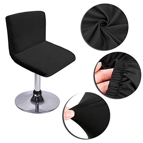 BTSKY - Juego de 2 Fundas Negras para taburetes de Bar con Funda para Respaldo de Silla elástica para Silla de Comedor con Respaldo Giratorio, Silla de Bar (sin sillas)