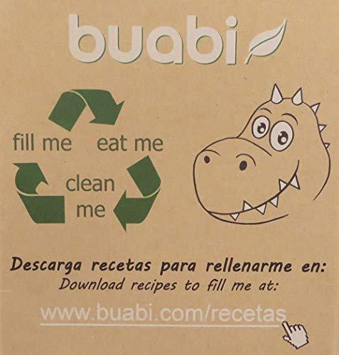 Buabi bolsitas reutilizables comida bebe - Pack de 6 bolsas de papilla rellenables (Squeeze Food Pouch) 150 ml