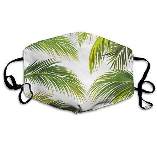 Bufanda de Cara Decoración Facial Vivid Palm Leaves Growth Jungle Lush Foliage Summer Forest Botany Printing Mouth Cover For Adult