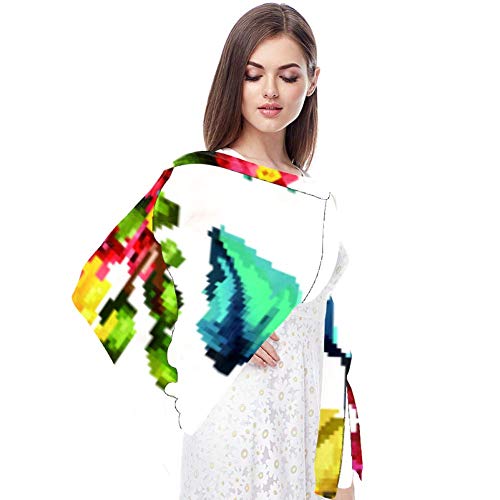 Bufanda de gasa de protección solar ligera y transpirable para mujeres verano pañuelo de cuello superior para bloquear viento y arena girasoles con brotes de granada