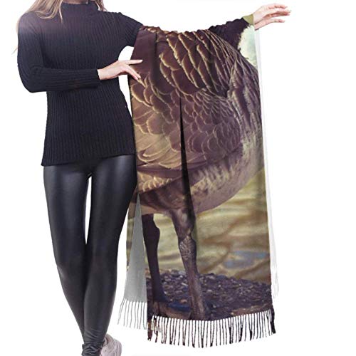 Bufanda de mantón Mujer Chales para, 27"x77" Lightweight Scarf With Fringe Goose Animal Bird Poultry Greylag Goose Gander Cashmere Large Scarf Designer Scarf Stylish Large Warm Blanket