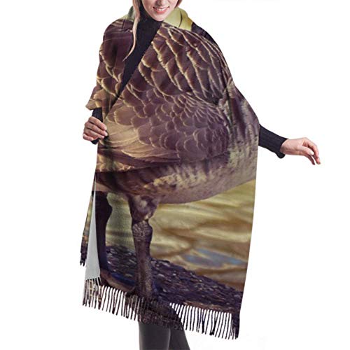 Bufanda de mantón Mujer Chales para, 27"x77" Lightweight Scarf With Fringe Goose Animal Bird Poultry Greylag Goose Gander Cashmere Large Scarf Designer Scarf Stylish Large Warm Blanket