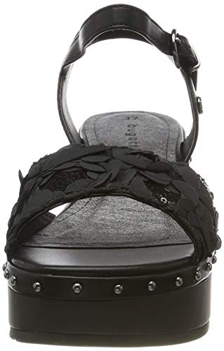 bugatti 411665825959, Sandalias con Plataforma Plana para Mujer, Negro (Black/Black 1010), 36 EU