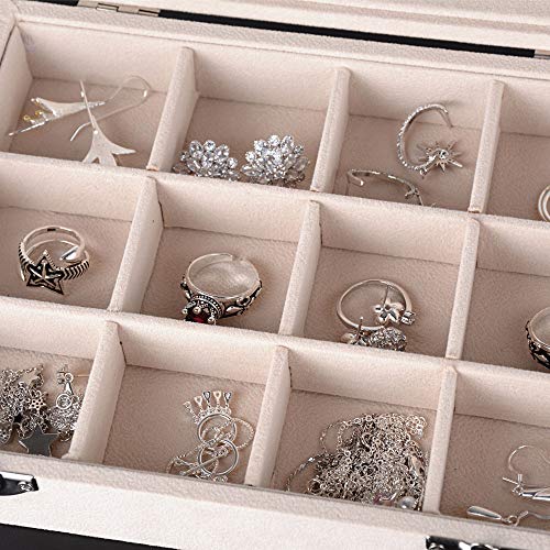 BUONDAC 2pcs Joyero de Madera Organizador Joyerías Caja Estuche de Almacenamiento para Joyas Anillos Bisutería Pendientes Collares Pulseras Aretes