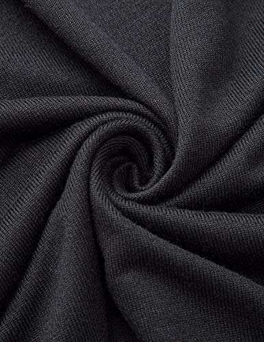 BUOYDM Mujer Camiseta Largos de Mangas Largas de Murciélago Irregular Casual Pullover Camisa Sueltas Tops Negro M