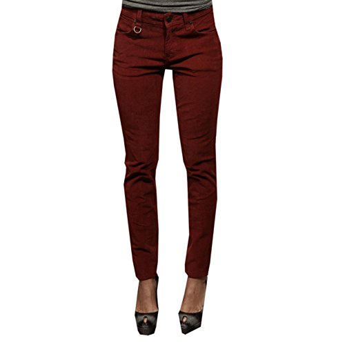 BURBERRY 53079 Pantaloni Arancio BRIT VELLUTO Skinny Jeans Donna Trousers Women [26]
