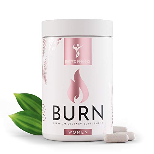 BURN Complejo de metabolismo desarrollado para mujeres, altas dosis, 19 ingredientes BASADOS EN ESTUDIOS, producto certificado de la marca BODY'S PERFECT, 120 cápsulas