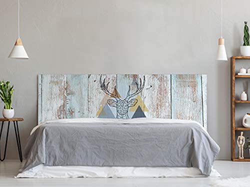 Cabecero Cama PVC Impresión Digital | Ciervo con Triangulos 150 x 60 cm | Cabecero Original y Económico