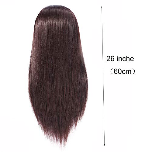 Cabeza Maniquí Peluqueria practicas Formación muñeca de la cosmetología 100% Cabello sintético (con soporte) ESK4P